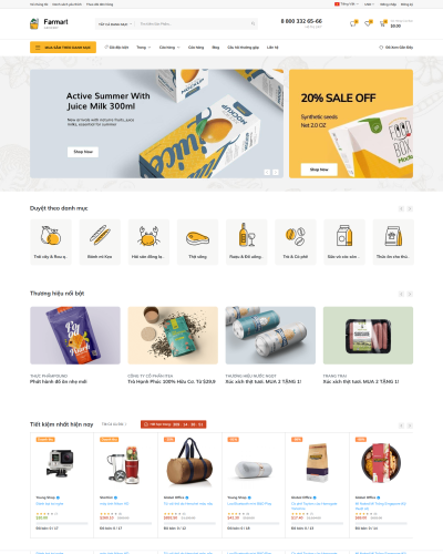 FarmMart Fresh – Website siêu thị thực phẩm sạch 4.0