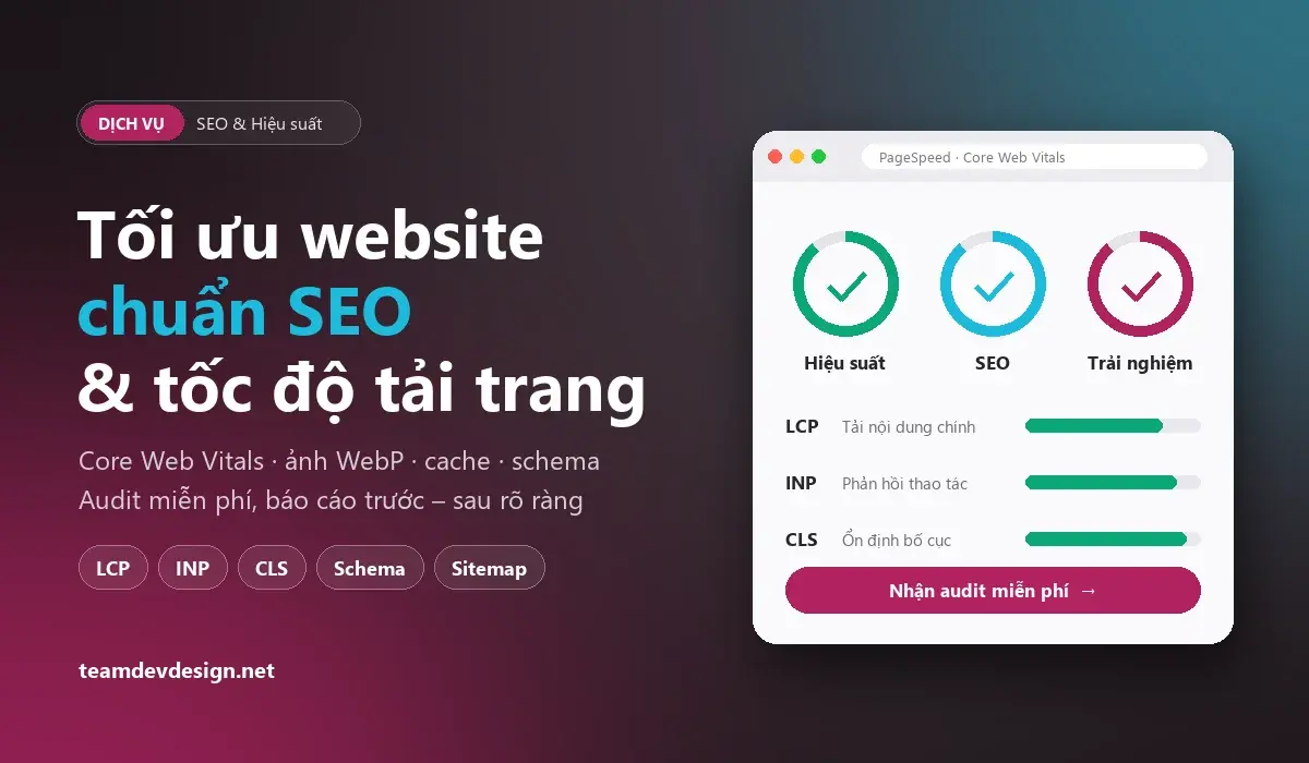 Tối Ưu Website Chuẩn SEO & Tốc Độ